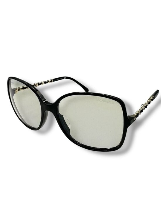 Chanel Sunglasses Chain CC Logo Leather Black Eyewear main image 7